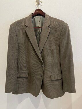 Andrew Fezza Men’s Blazer 54R Brown Taupe Sport Coat Two Button